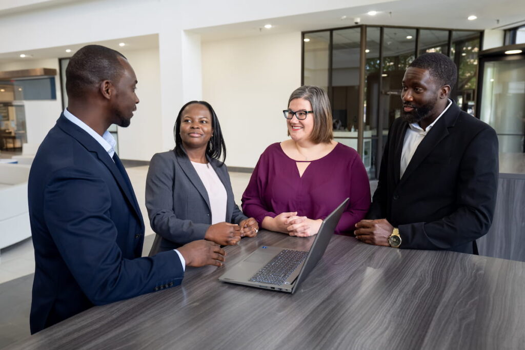 A Group of Senior Living Employees Collaborating